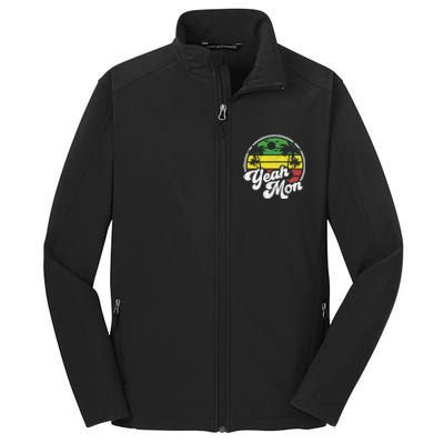 Yeah Mon Vintage Jamaica Reggae Jamaican Vacation Retro Gift Core Soft Shell Jacket