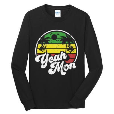 Yeah Mon Vintage Jamaica Reggae Jamaican Vacation Retro Gift Tall Long Sleeve T-Shirt