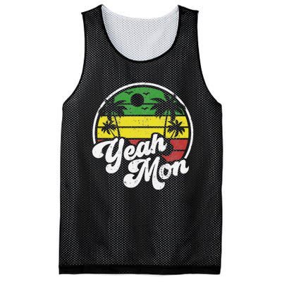 Yeah Mon Vintage Jamaica Reggae Jamaican Vacation Retro Gift Mesh Reversible Basketball Jersey Tank