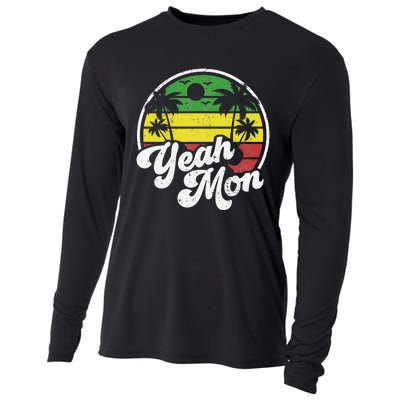 Yeah Mon Vintage Jamaica Reggae Jamaican Vacation Retro Gift Cooling Performance Long Sleeve Crew