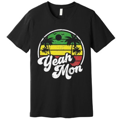 Yeah Mon Vintage Jamaica Reggae Jamaican Vacation Retro Gift Premium T-Shirt