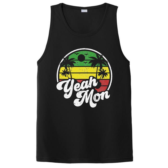 Yeah Mon Vintage Jamaica Reggae Jamaican Vacation Retro Gift PosiCharge Competitor Tank