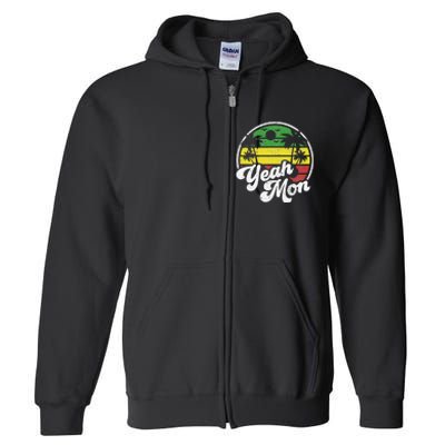 Yeah Mon Vintage Jamaica Reggae Jamaican Vacation Retro Gift Full Zip Hoodie