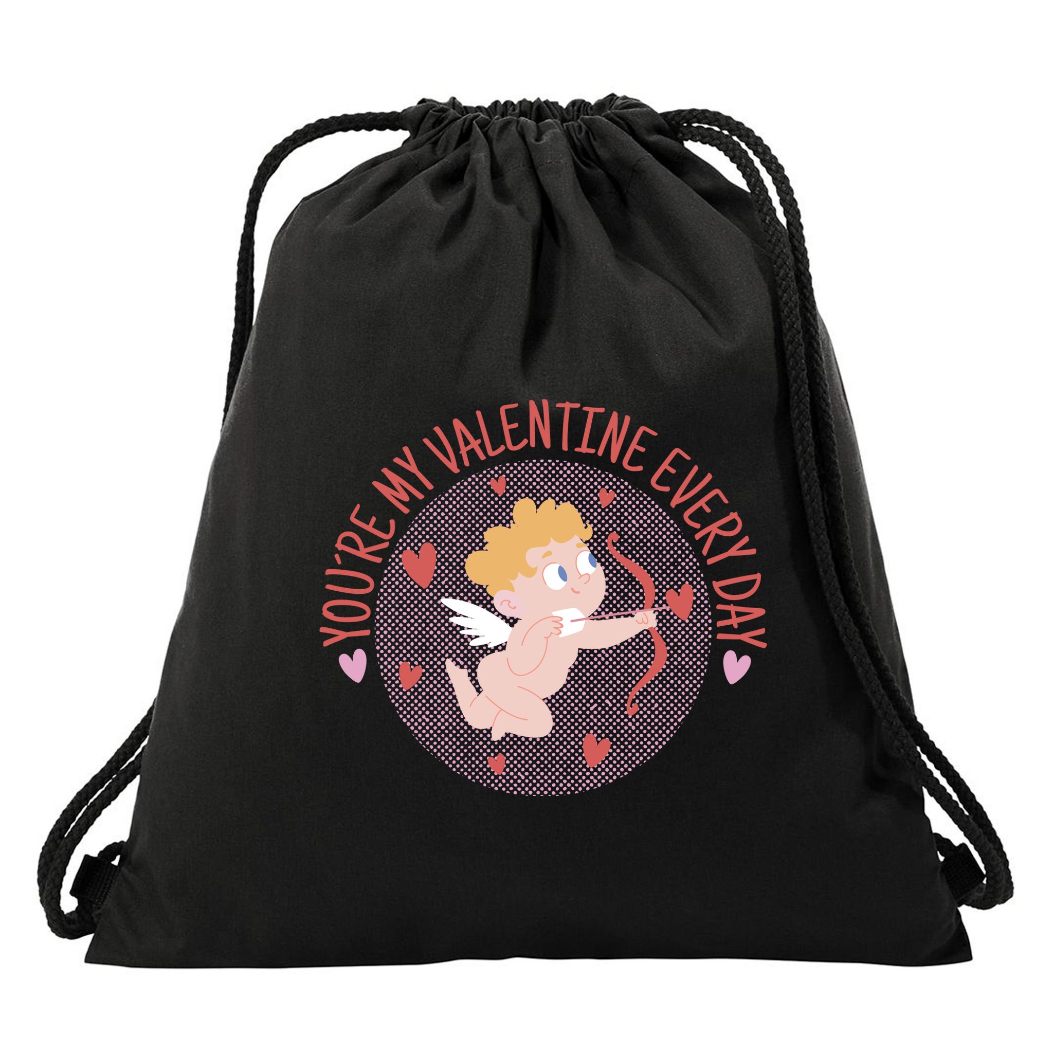 You're My Valentine Everyday Cupid Drawstring Bag