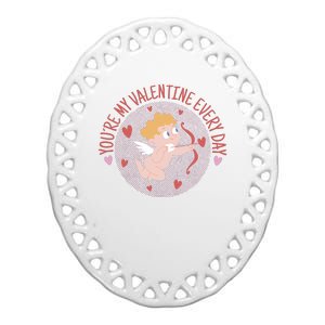 You're My Valentine Everyday Cupid Ceramic Oval Ornament