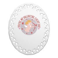 You're My Valentine Everyday Cupid Ceramic Oval Ornament