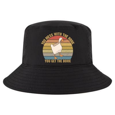 You Mess With The Honk You Get The Bonk Funny Retro Vintage Goose Cool Comfort Performance Bucket Hat