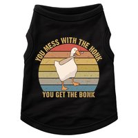 You Mess With The Honk You Get The Bonk Funny Retro Vintage Goose Doggie Tank