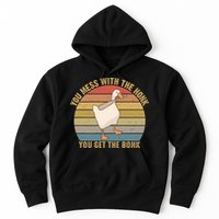 You Mess With The Honk You Get The Bonk Funny Retro Vintage Goose Hoodie