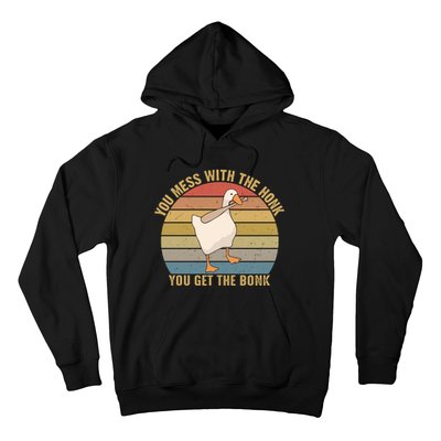 You Mess With The Honk You Get The Bonk Funny Retro Vintage Goose Hoodie