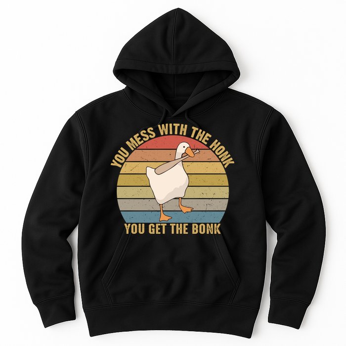 You Mess With The Honk You Get The Bonk Funny Retro Vintage Goose Hoodie