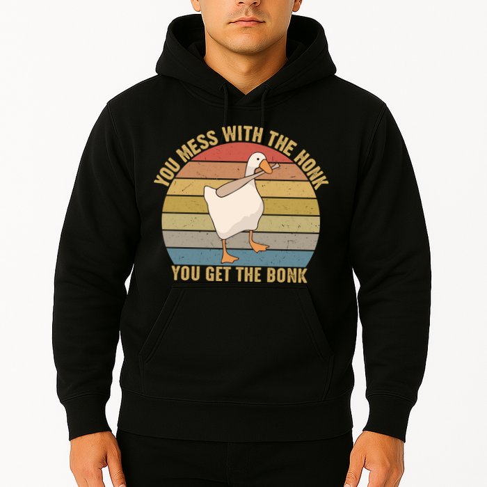 You Mess With The Honk You Get The Bonk Funny Retro Vintage Goose Hoodie