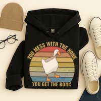 You Mess With The Honk You Get The Bonk Funny Retro Vintage Goose Hoodie