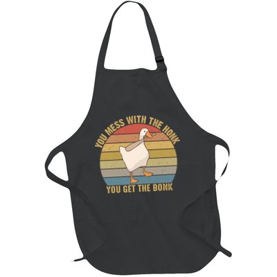 You Mess With The Honk You Get The Bonk Funny Retro Vintage Goose Apron