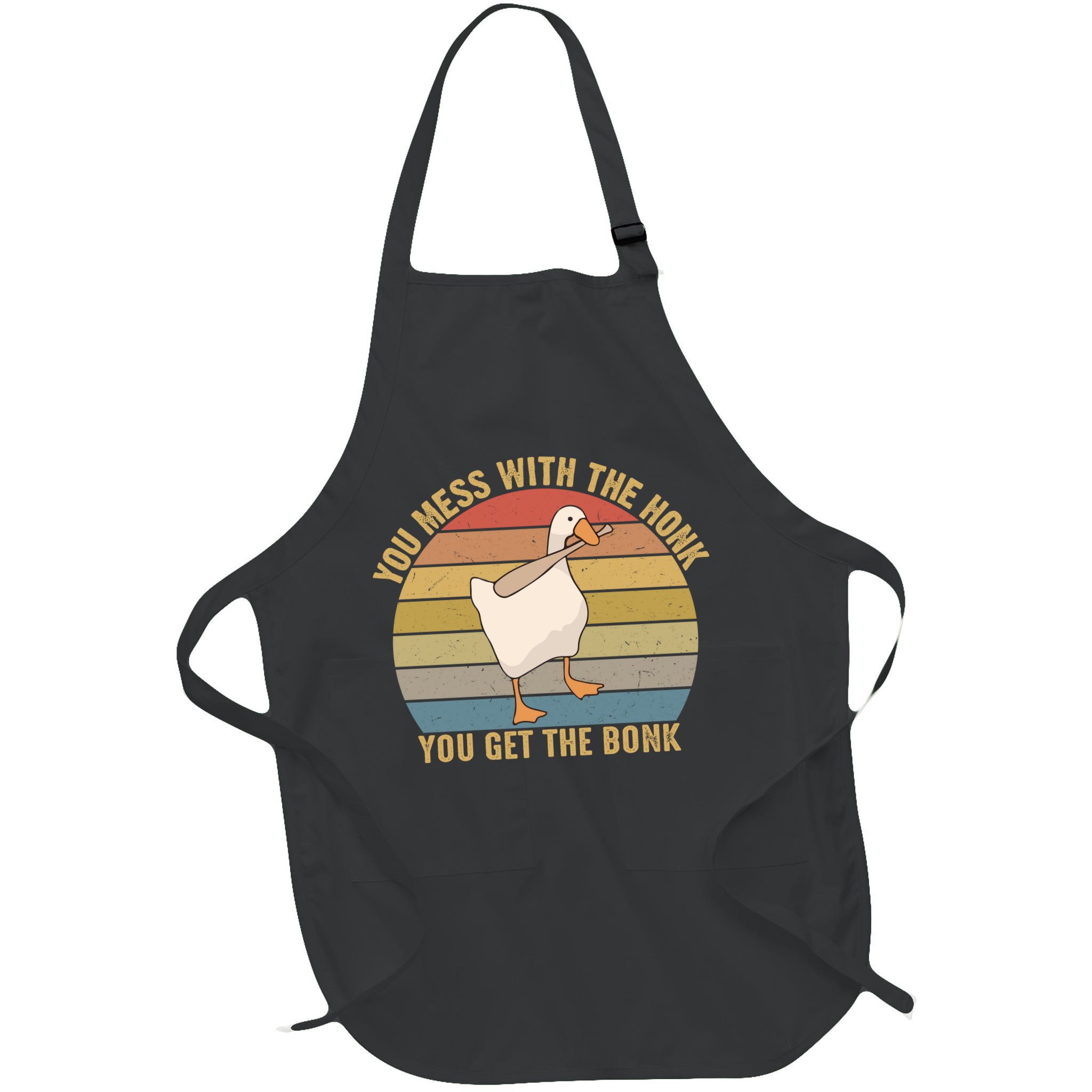 You Mess With The Honk You Get The Bonk Funny Retro Vintage Goose Apron