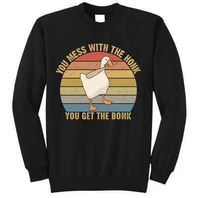 You Mess With The Honk You Get The Bonk Funny Retro Vintage Goose Sweatshirt