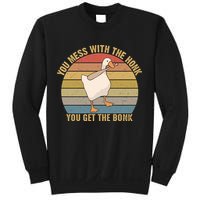 You Mess With The Honk You Get The Bonk Funny Retro Vintage Goose Sweatshirt