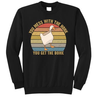 You Mess With The Honk You Get The Bonk Funny Retro Vintage Goose Sweatshirt