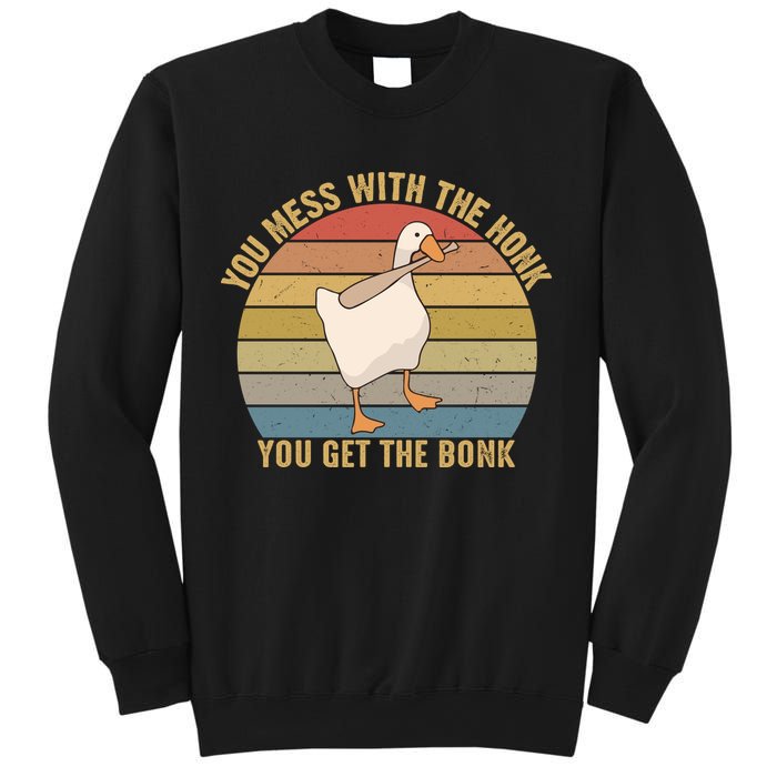 You Mess With The Honk You Get The Bonk Funny Retro Vintage Goose Sweatshirt