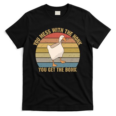 You Mess With The Honk You Get The Bonk Funny Retro Vintage Goose T-Shirt