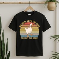 You Mess With The Honk You Get The Bonk Funny Retro Vintage Goose T-Shirt