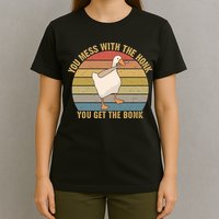 You Mess With The Honk You Get The Bonk Funny Retro Vintage Goose T-Shirt