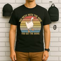 You Mess With The Honk You Get The Bonk Funny Retro Vintage Goose T-Shirt