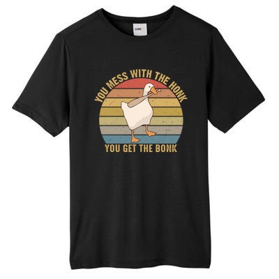 You Mess With The Honk You Get The Bonk Funny Retro Vintage Goose Tall Fusion ChromaSoft Performance T-Shirt