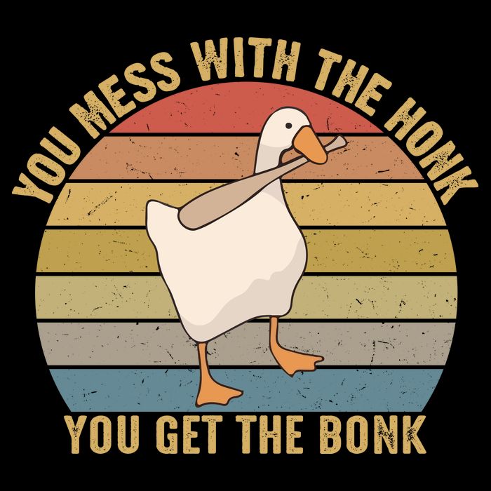 You Mess With The Honk You Get The Bonk Funny Retro Vintage Goose Bucket Hat