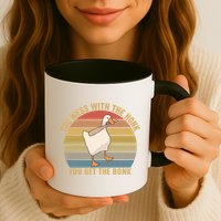 You Mess With The Honk You Get The Bonk Funny Retro Vintage Goose Mug