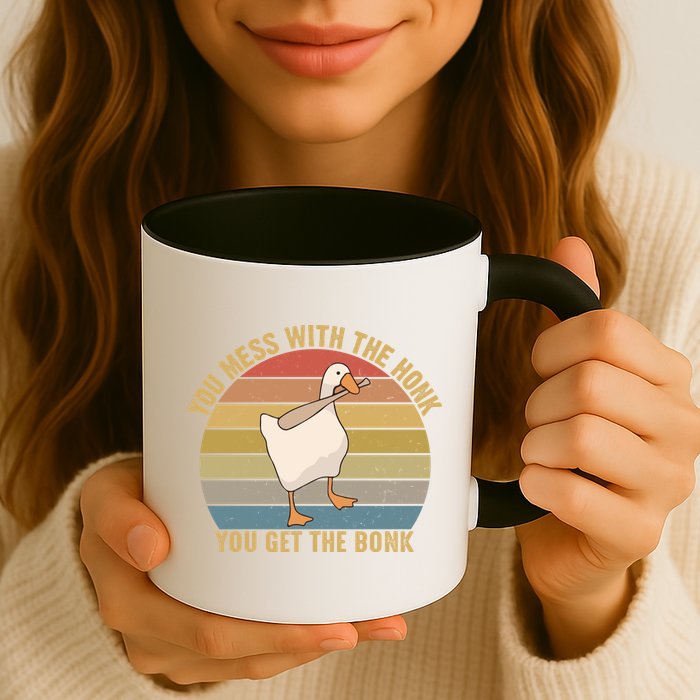 You Mess With The Honk You Get The Bonk Funny Retro Vintage Goose Mug