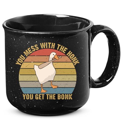 You Mess With The Honk You Get The Bonk Funny Retro Vintage Goose 15oz Campfire Ceramic Mug