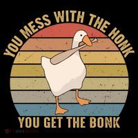 You Mess With The Honk You Get The Bonk Funny Retro Vintage Goose Flatbill Hat