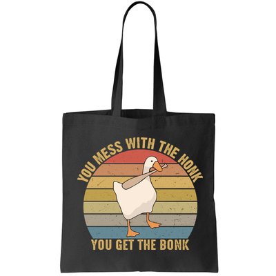 You Mess With The Honk You Get The Bonk Funny Retro Vintage Goose Bag