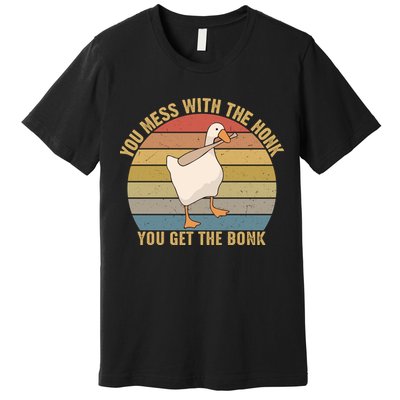 You Mess With The Honk You Get The Bonk Funny Retro Vintage Goose Premium T-Shirt