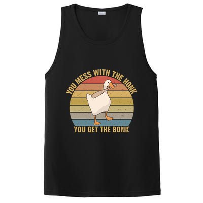 You Mess With The Honk You Get The Bonk Funny Retro Vintage Goose PosiCharge Competitor Tank