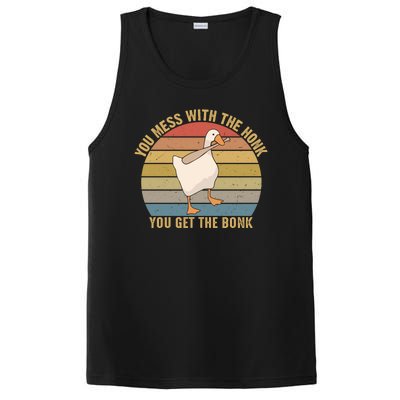 You Mess With The Honk You Get The Bonk Funny Retro Vintage Goose PosiCharge Competitor Tank