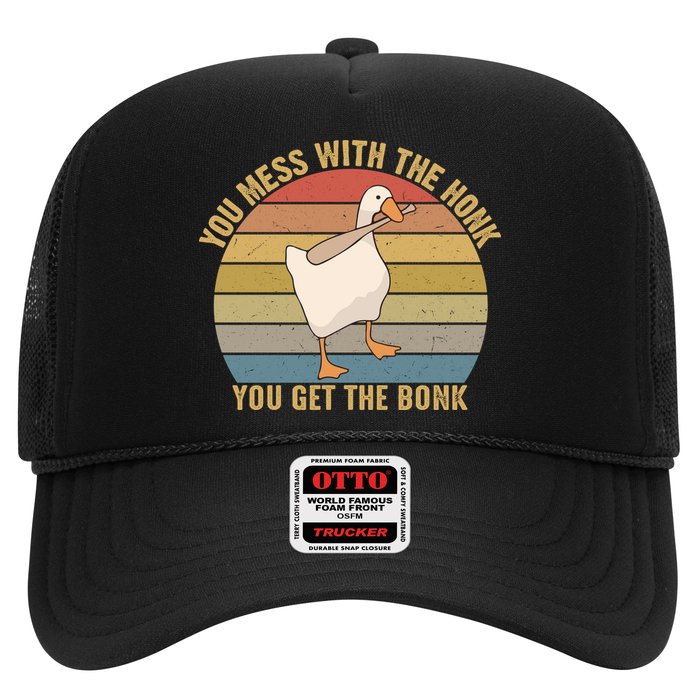 You Mess With The Honk You Get The Bonk Funny Retro Vintage Goose Hat