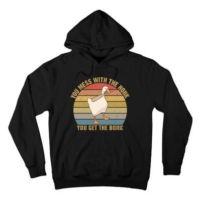 You Mess With The Honk You Get The Bonk Funny Retro Vintage Goose Tall Hoodie