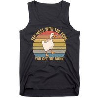 You Mess With The Honk You Get The Bonk Funny Retro Vintage Goose Tank Top