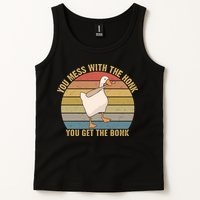 You Mess With The Honk You Get The Bonk Funny Retro Vintage Goose Tank Top