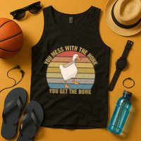 You Mess With The Honk You Get The Bonk Funny Retro Vintage Goose Tank Top