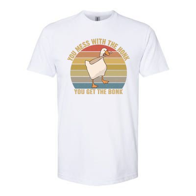 You Mess With The Honk You Get The Bonk Funny Retro Vintage Goose Softstyle CVC T-Shirt