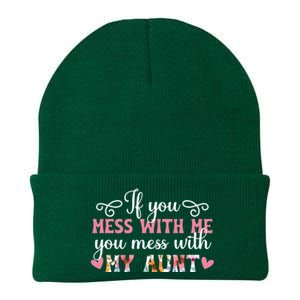 You Mess With My Aunt From Auntie To Niece Gift Knit Cap Winter Beanie