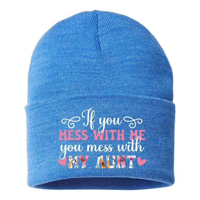 You Mess With My Aunt From Auntie To Niece Gift Sustainable Knit Beanie