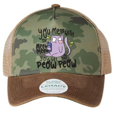 You Mess With The Meow Funny Cat Legacy Tie Dye Trucker Hat