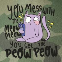 You Mess With The Meow Funny Cat Legacy Tie Dye Trucker Hat