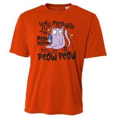 You Mess With The Meow Funny Cat Cooling Performance Crew T-Shirt