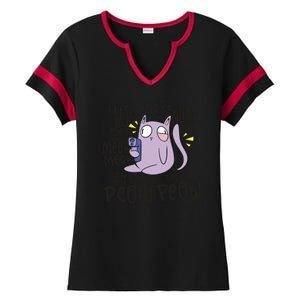 You Mess With The Meow Funny Cat Ladies Halftime Notch Neck Tee