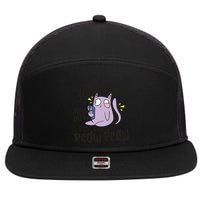 You Mess With The Meow Funny Cat 7 Panel Mesh Trucker Snapback Hat